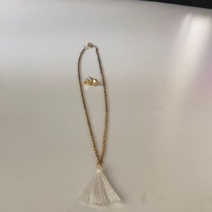 Gold necklace and earrings